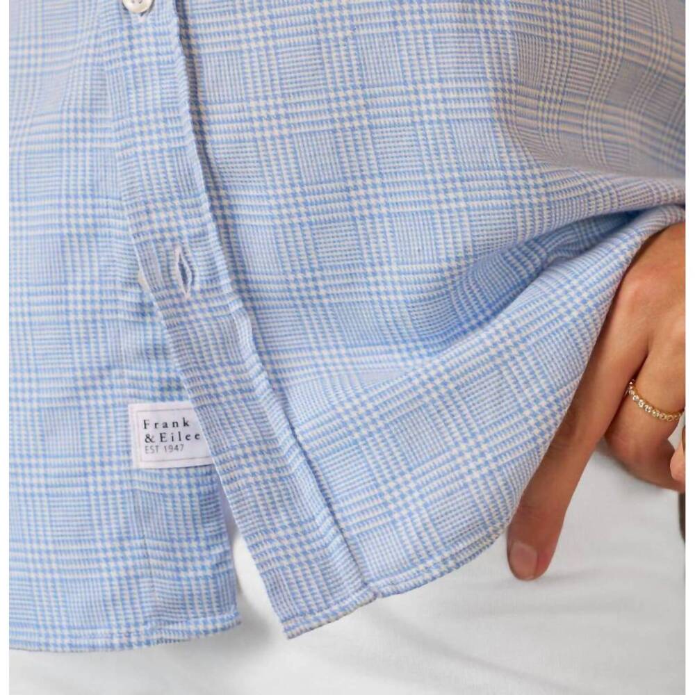 NEW FRANK & EILEEN eileen flannel relaxed button-up shirt in light blue houndsto - Picture 6 of 6